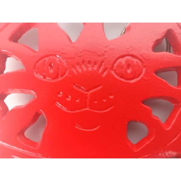 Cast Iron Red Kitty Cat Trivet Wall Hanging Wall Decor Red Enamel Wall Art - Picture 4 of 10